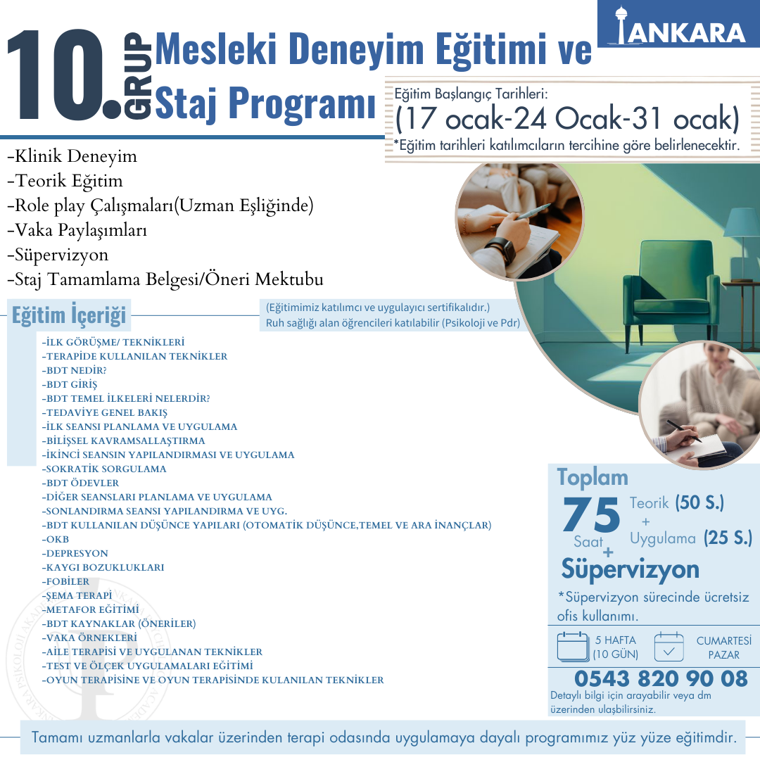 10. Grup Mesleki Deneyim Eğitimi ve Staj Programı Kesin Kayıt